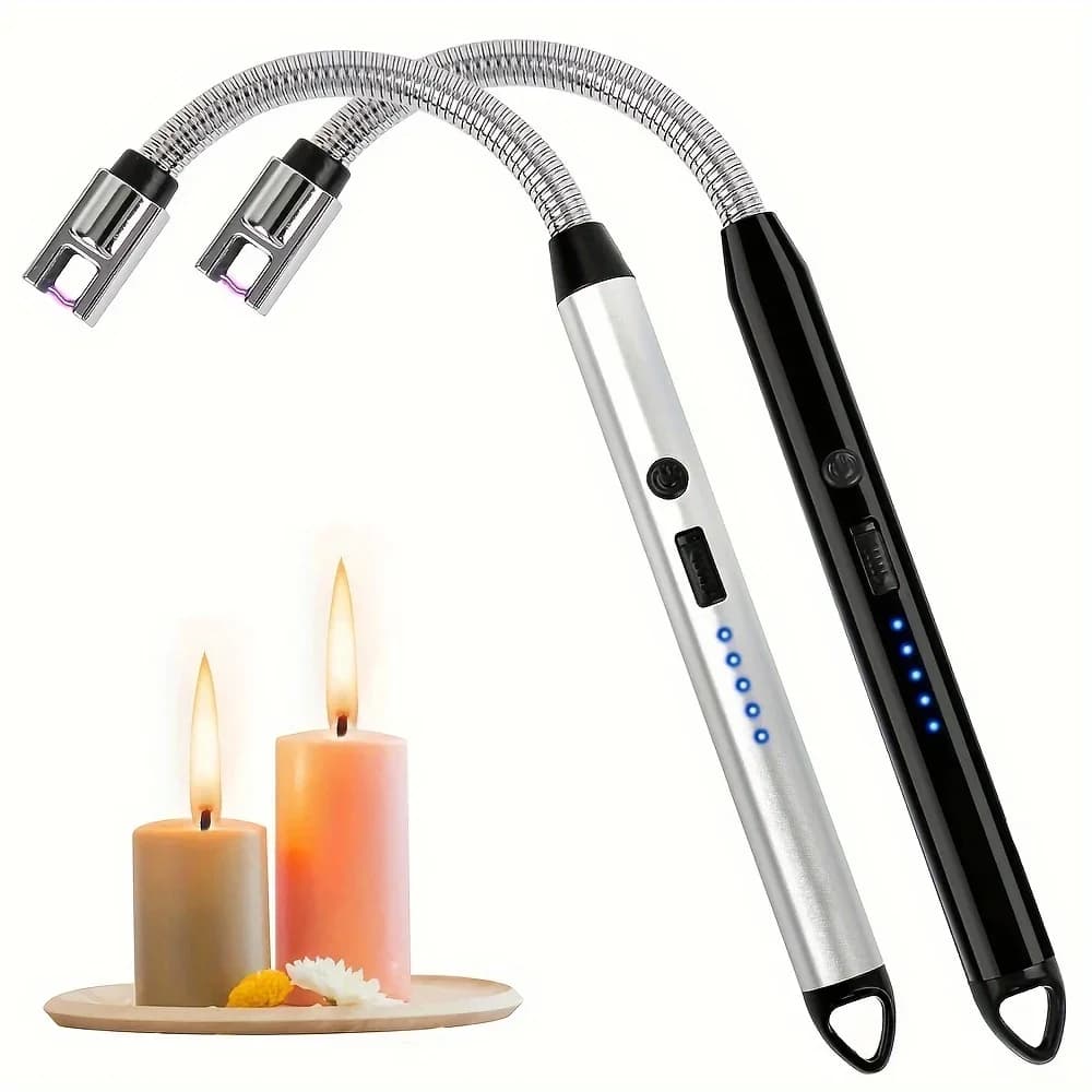 Confezione da 2 accendini elettrici ad arco al plasma, accendini ricaricabili, ideali per candele, barbecue, campeggio, cucina, caminetti, fuochi d'artificio