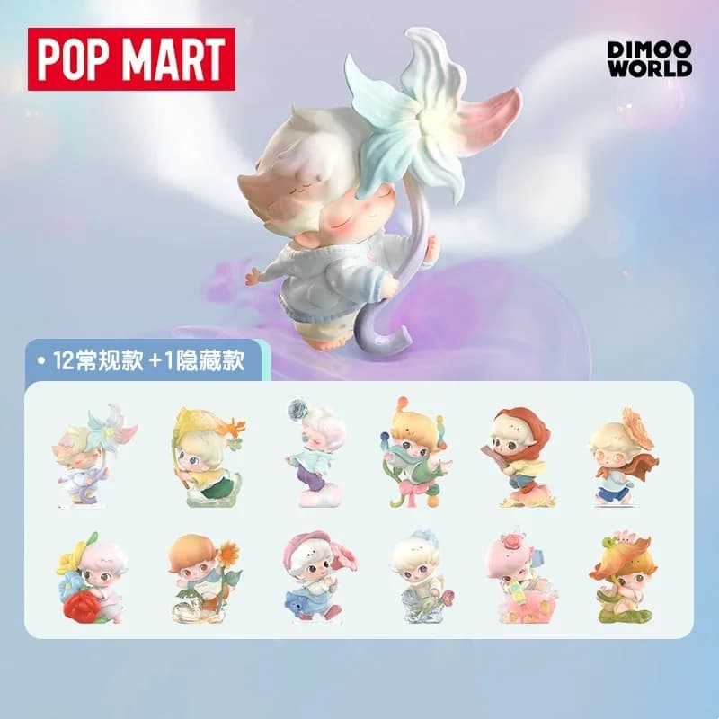 POPMART DIMOO MOMENTS IN BLOOM Serie Originale Blind Box Mystery Box Guess Bag Giocattoli Bambola Statuetta Anime Carina da Scrivania