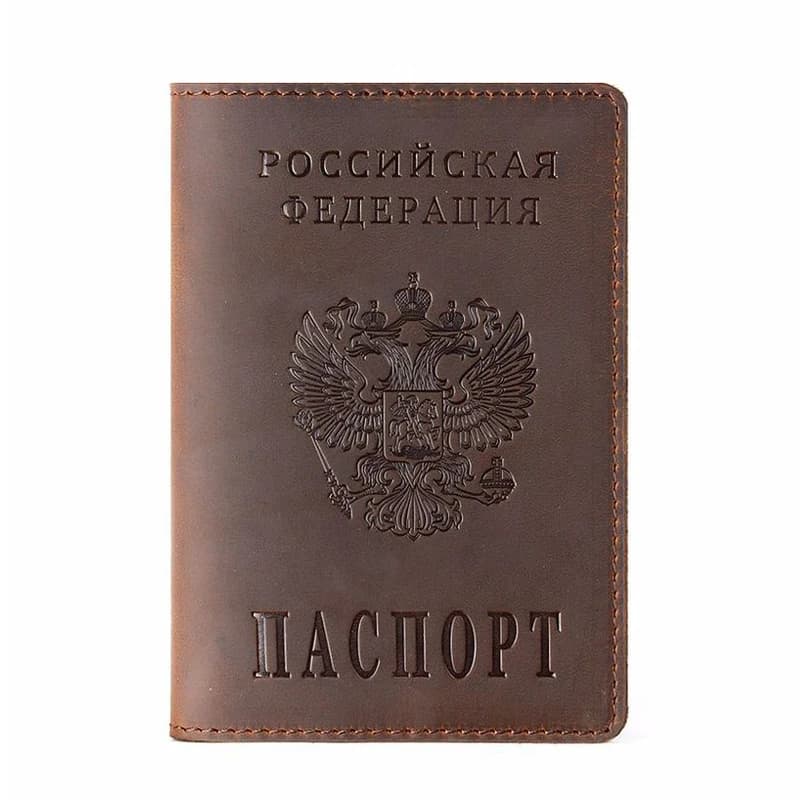 Copertina per passaporto russo in pelle personalizzata per la Russia – Portaoggetti da viaggio inciso personalizzato, Blocco RFID, Regalo per uomini e donne
