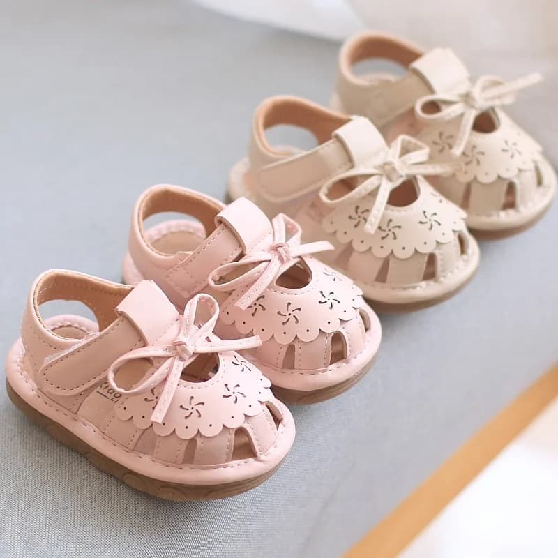 Scarpe da Principessa per Bambine 1-3 Anni, Sandali Primaverili ed Estivi con Punta Chiusa, Scarpe da Passeggio per Neonati, Sandali Traforati per Bambini