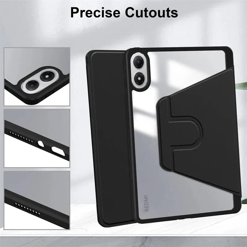 Per Xiaomi Redmi Pad 2 Pro 12.1 "2025 Custodia 360 Supporto Girevole Con Portapenne Acrilico Posteriore per Poco Pad M1 Tablet Cover Funda