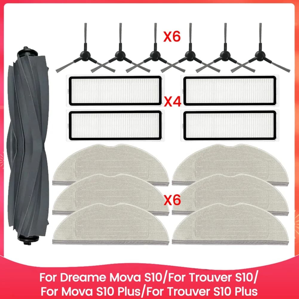 B83B-Per Dreame Mova S10/Trouver S10/Mova S10 Plus/Trouver S10 Plus Parte per aspirapolvere Spazzola Filtro Hepa Mop Panno
