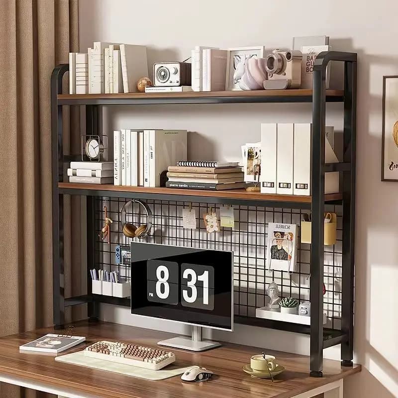 Desktop shelves, office desks, multi-layer bookshelves, wrought iron tables, student computer desks, perforated board bookshelve