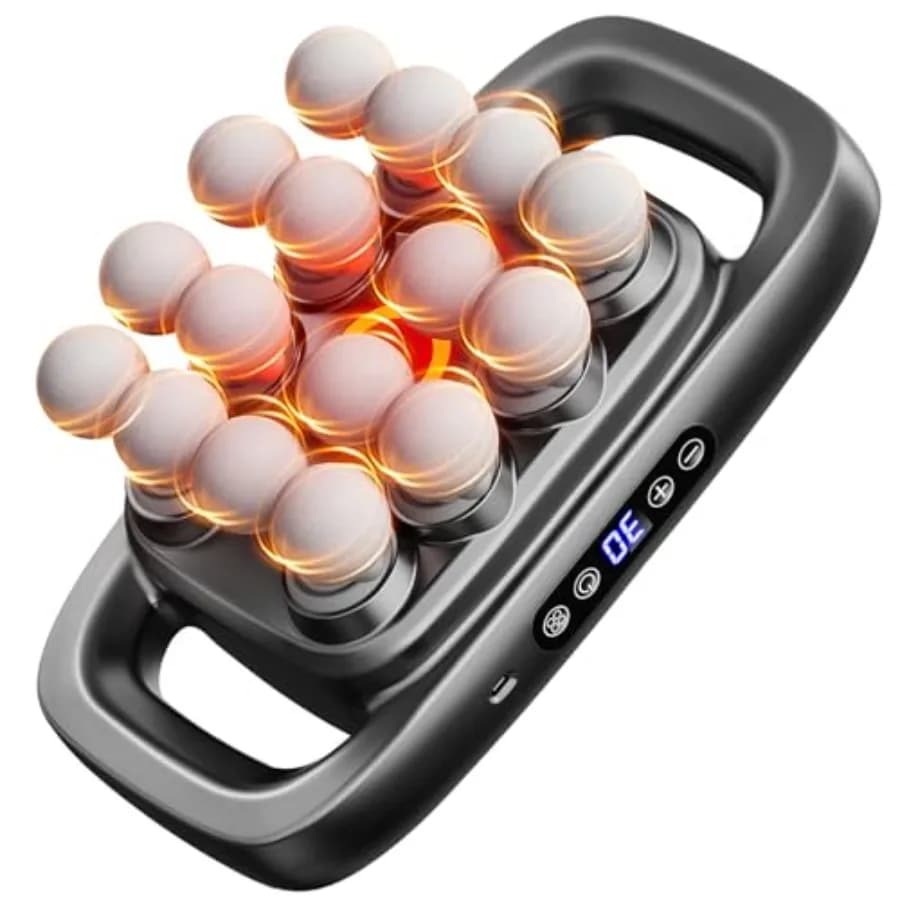 Percussion Massage Gun with 16 Potential Textiles Heads Background, Muscular Massage for Back, Spalle, Gambe and Lift from Body Muscular Pain