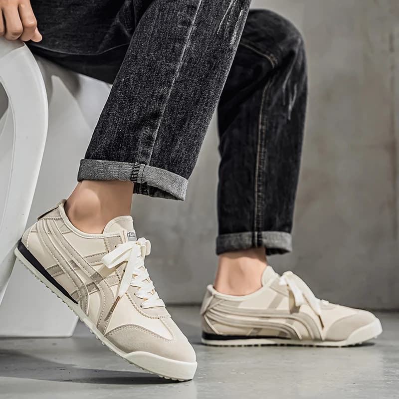 Scarpe da uomo Scarpe sportive con fondo piatto stringate traspiranti Scarpe da passeggio con suola morbida Forrest Gump Scarpe da corsa classiche Sneakers