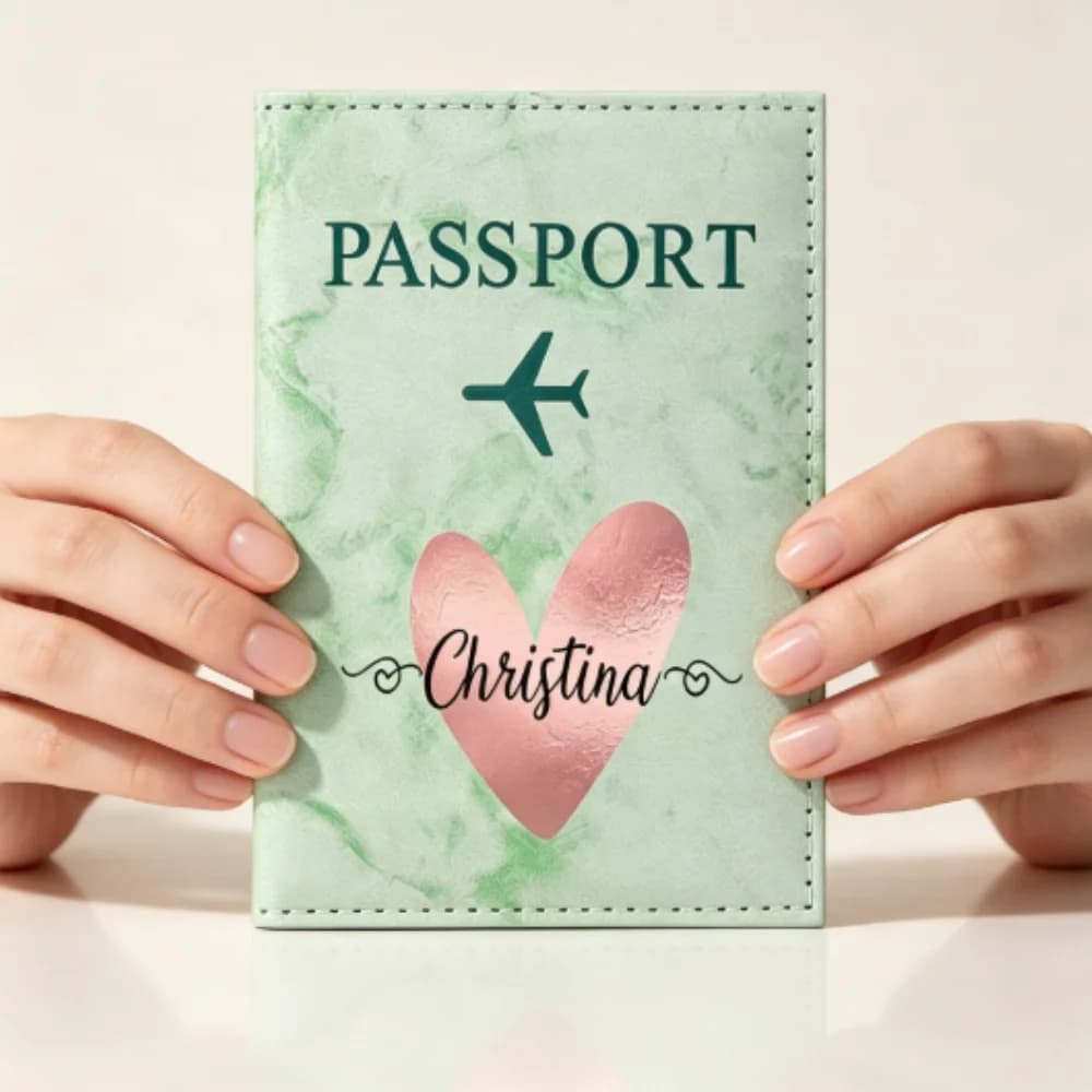 Custom Print Passport Wallet, Scratch Durable Travel Case, Support Custom Name Design, Slim Lightweight for Carry on Bag