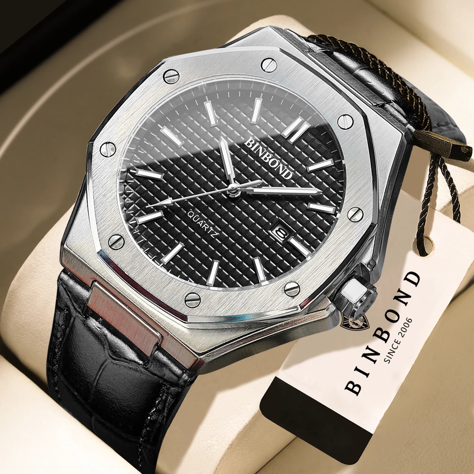BINBOND Cool men's Watch Casual Reloj Accurate Quartz Watches For Men Luxury Luminous Waterproof Sturdy Auto Date Sports