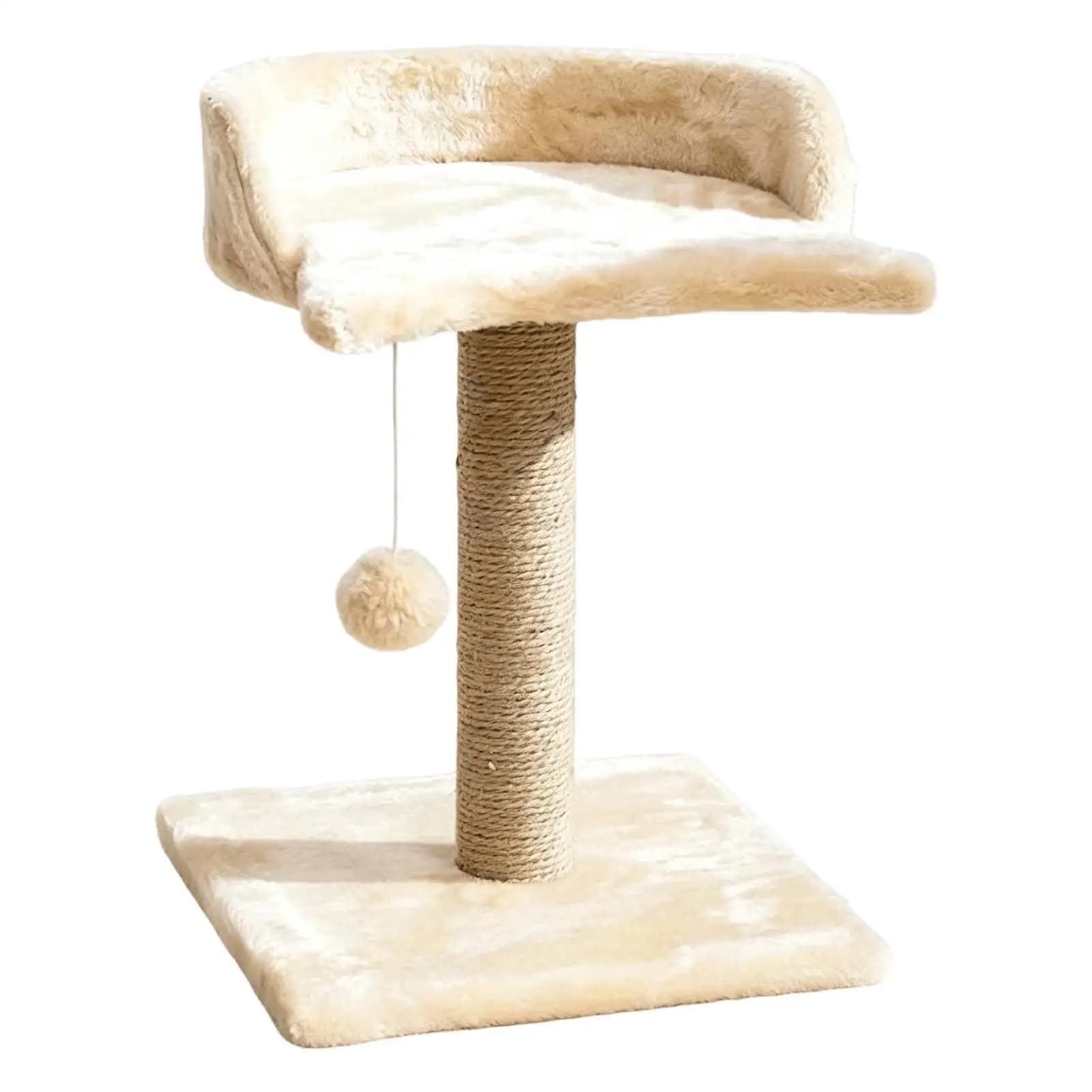 Scratching Post Tall Interactive Tree Tower With Plush Ball Ornament Cat Scratcher Post For Indoor Kitten Grinding Claw Playing