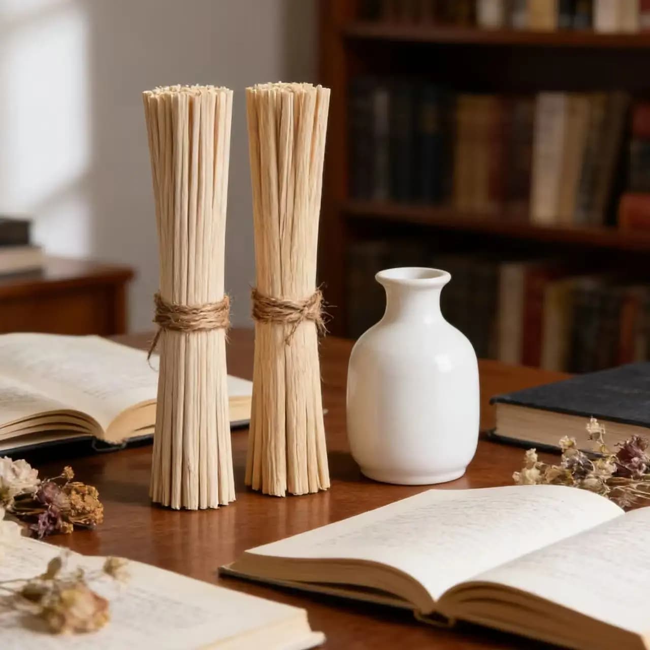 300 Pezzi Bastoncini Diffusori in Legno Naturale 3/4/5MMx22/25/30CM per Profumatori Ambiente, Bastoncini di Ricambio in Rattan per Deodoranti per Ambienti