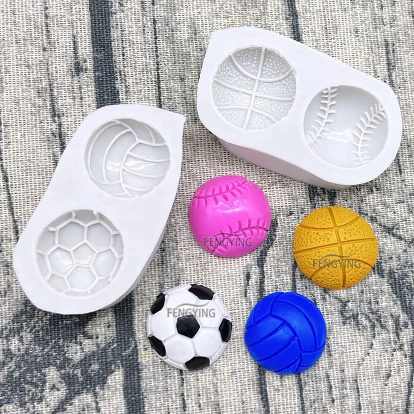 Stampo in silicone per basket, baseball, pallavolo, calcio, Sugarcraft, cupcake, stampo da forno, strumenti per decorare torte fondente