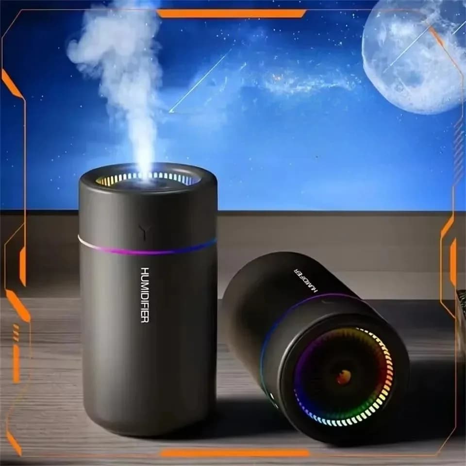 Umidificatore d'Aria 280ML con Grande Volume di Nebbia, Silenzioso, Luce Atmosferica Colorata, Diffusore di Aromi per Oli Essenziali, per Casa e Auto