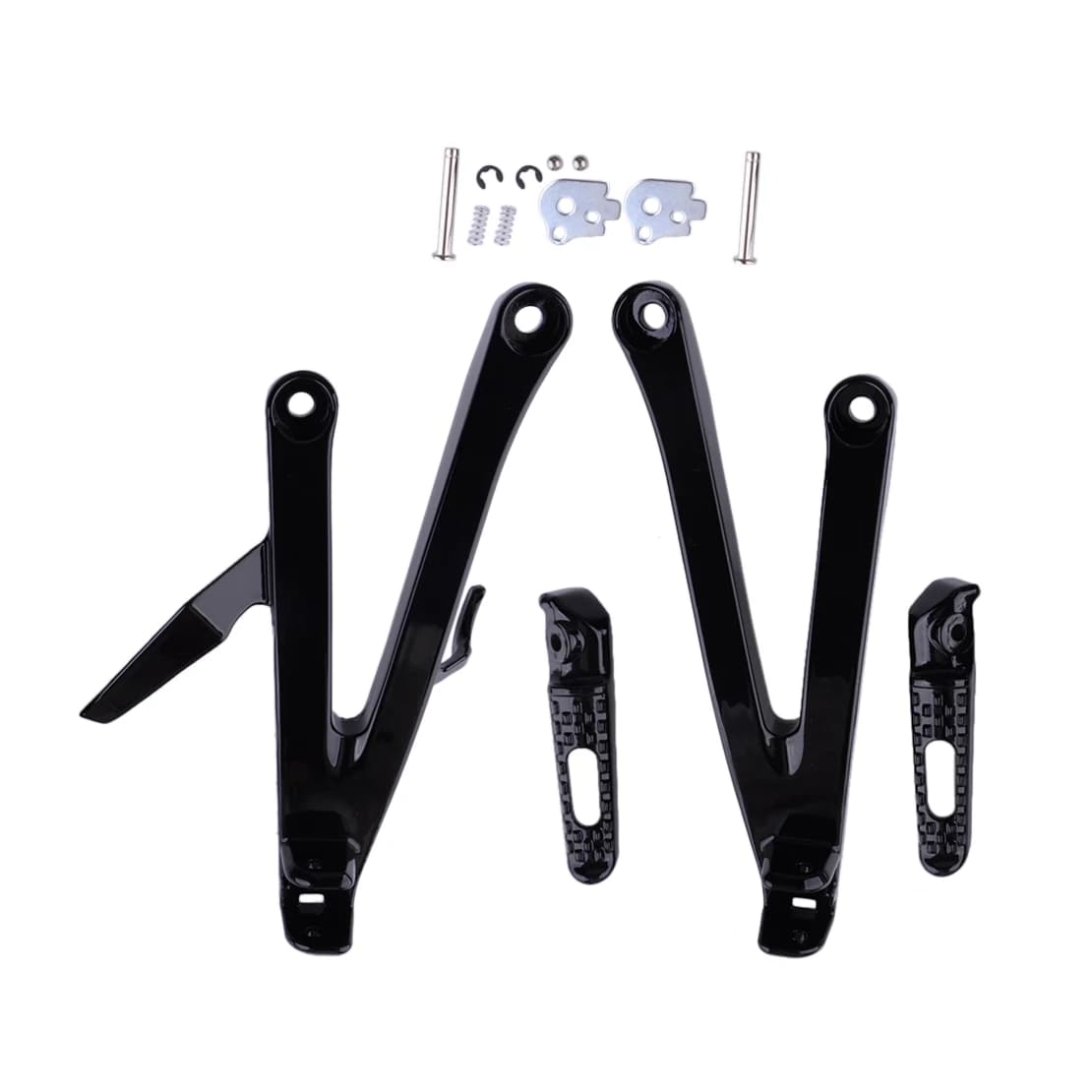 Pedane passeggero posteriori nere Poggiapiedi e staffa adatti per Honda CBR600RR 2007-2023