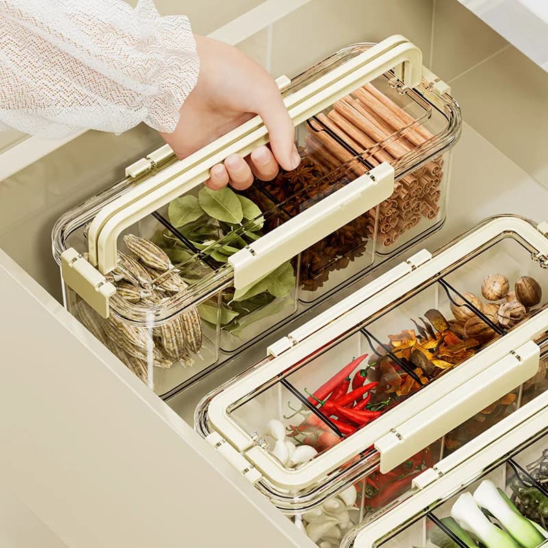 Portaspezie Girevole Multifunzionale del Produttore con 18 Barattoli in Vetro - Organizzatore Girevole per Bottiglie - Set Organizzativo per Spezie da Cucina