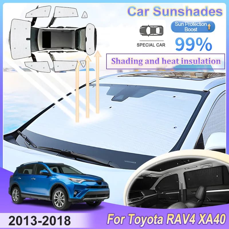 Sunshades For Toyota RAV4 XA40 2013-2018 Car Coverage Visors Anti-UV Window Sunscreen Privacy Curtains Parts Mosquito Accessorie