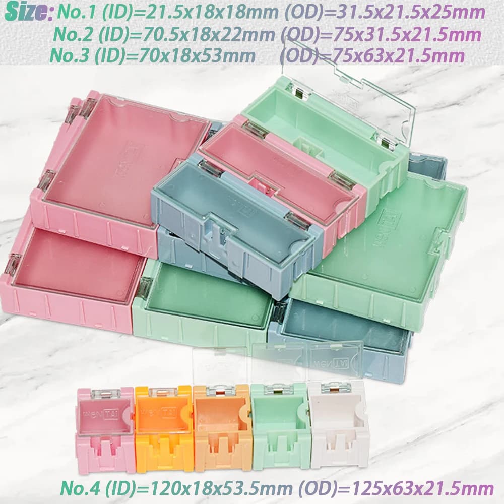 Small Objects/SMD Electronic Component Storage Box,Small Screw Accessory Tool Classification Sample Box Can Spliced Disassembled