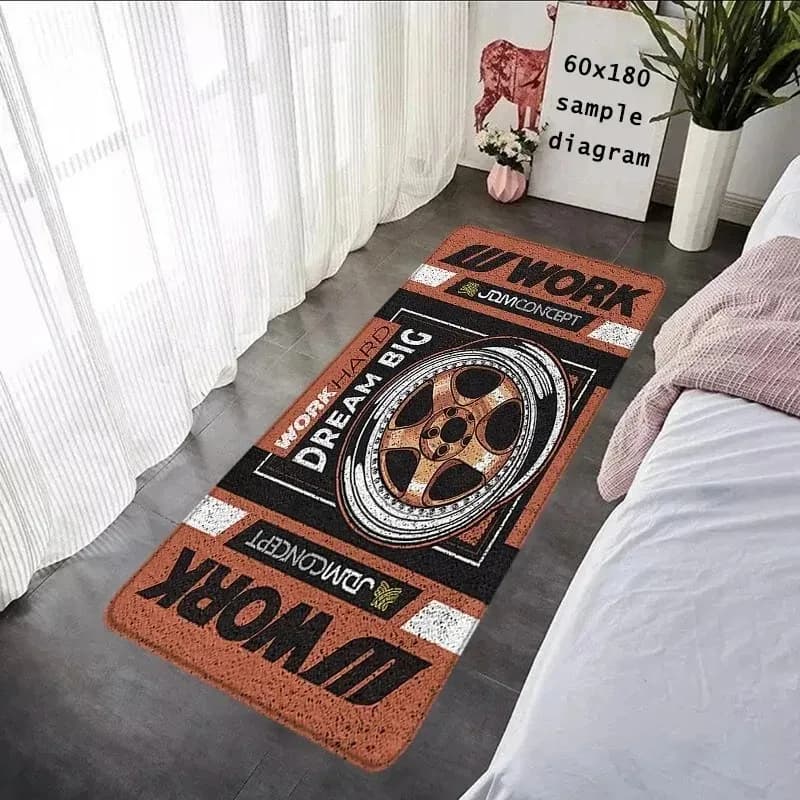 Entrance Doormats Work Wheel Hub - Non-slip Bedroom Mat for Hallway Kitchen Floor Car Boot Carpets Room Decor Bathroom Rugs