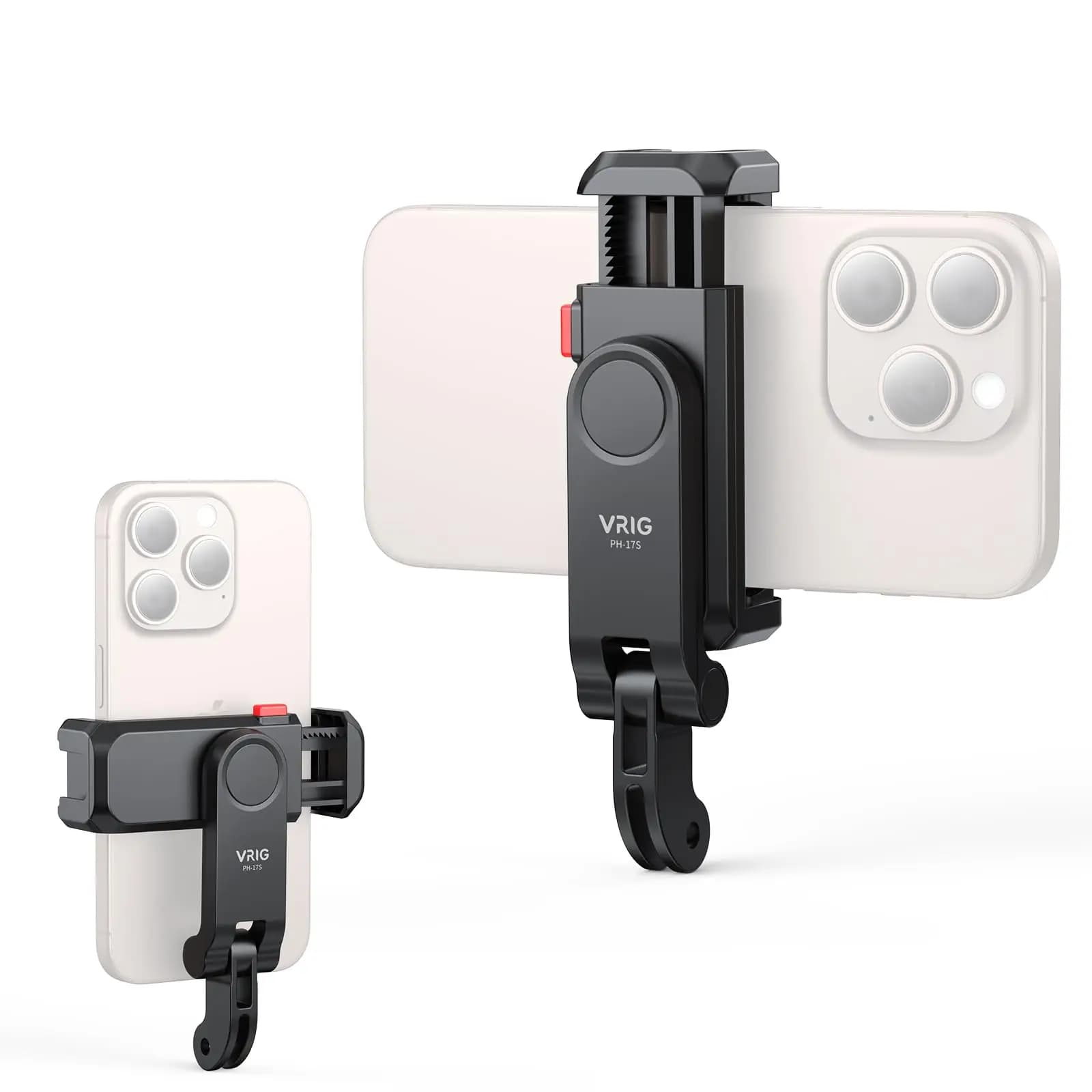 VRIG Upgrade PH-17S universal phone stand with sports camera style mounting attachment for phone on action camera