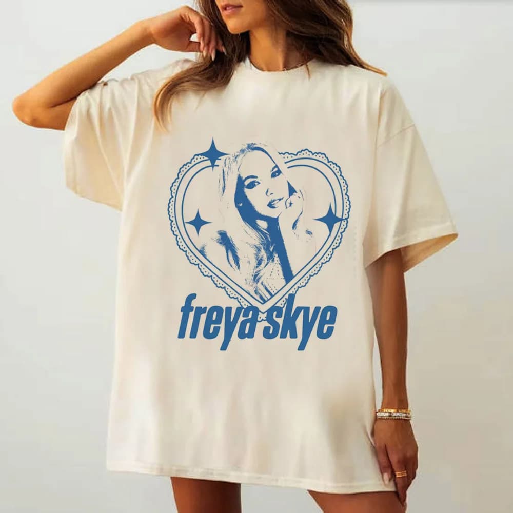 Freya Skye tshirt girl University Vintage Graphic Classic 80s harajuku tshirt Pop Culture University streetwear Psychedelic