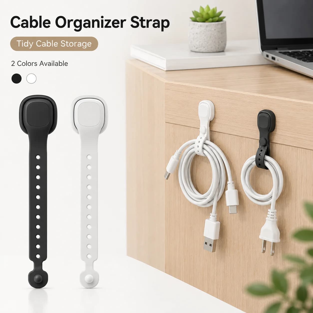 Magnetic Silicone Cord Holder Cable Management Strap Adjustable Wire Organizer Clip for USB Charger Earphone Home Curtain Tie