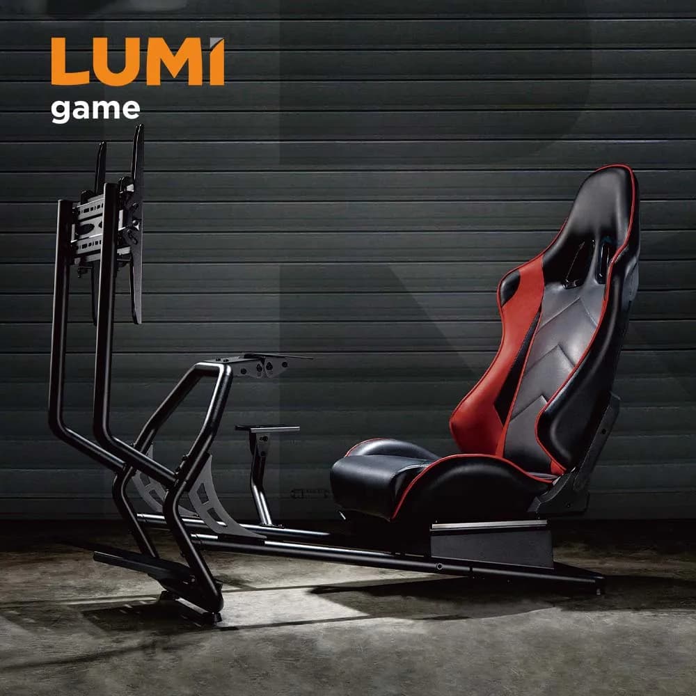Simulatore di guida classico LRS03-BS-KP02, set completo con sedile, supporto per monitor, postazione di guida regolabile, sedia da gaming per G29