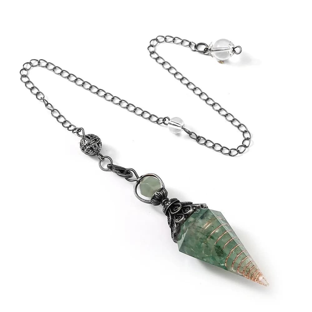 Hexagonal Cone Natural Chips Pendulums Dowsing Amethysts Crystal Pendulum Yoga Pendant Spiritual Witchcraft Pendulo Women Girls