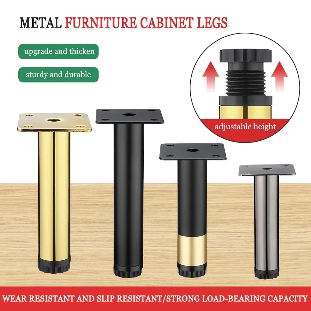 4 pezzi 10 cm mobili divano gamba del tavolo tubo rotondo gamba dell'armadio piedini in metallo accessori per gambe per accessori hardware per mobili