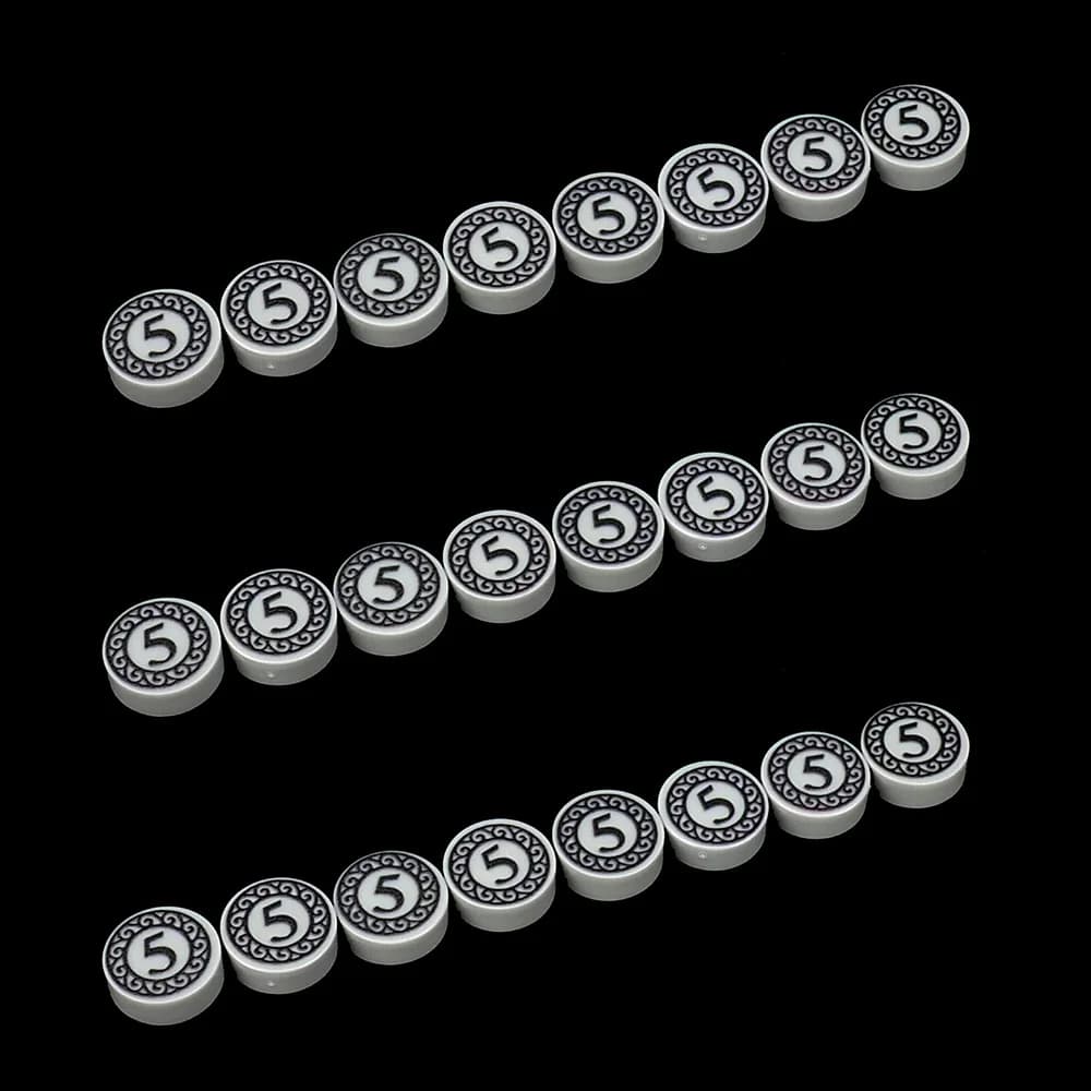 MOC 10PCS 98138 stampato 5 Cent Coin Pattern Building Blocks Kit Scene Storage Bricks Particle DIY Toy bambini Kid regalo di compleanno