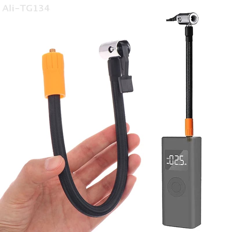 Tubo flessibile di gonfiaggio dell'aria per pneumatici per auto con filettatura fine da 30 cm con mandrino dell'aria con bloccaggio M6 e valvola per pneumatici standard - Adattatore per tubo di gonfiaggio da 1 pezzo