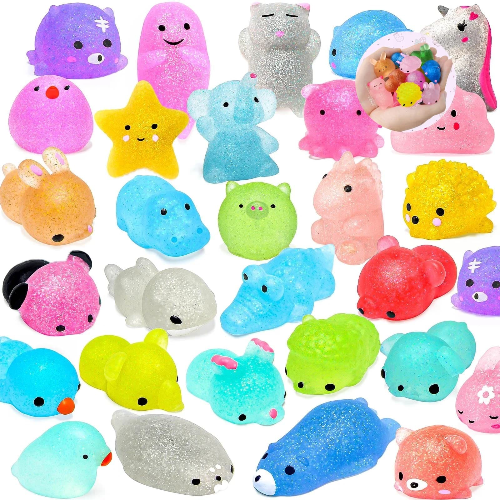 10/20/40 Mochi Squishy Toys Mini Kawaii Squishy Party Favors for Kids Treasure Toys for Classroom Prizes Fidget Toys Goodie Bag
