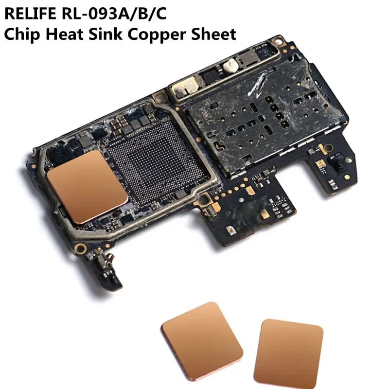 RELIFE RL-093A/B/C Chip Dissipatore di Calore Copriletto di Rame per Riparazione di Cellulari Resistenza Alla Corrosione 0.1/0.3/0.5mm Strumento di Dissipazione del Calore