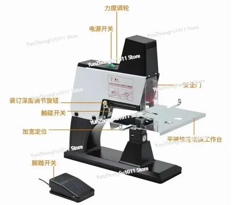 Cucitrice Elettrica 220V per Punti Piatto e a Sella, Macchina Cucitrice A3, Rilegatrice A3, Cucitrice per Punti Centrali Senza Sforzo con Pedale