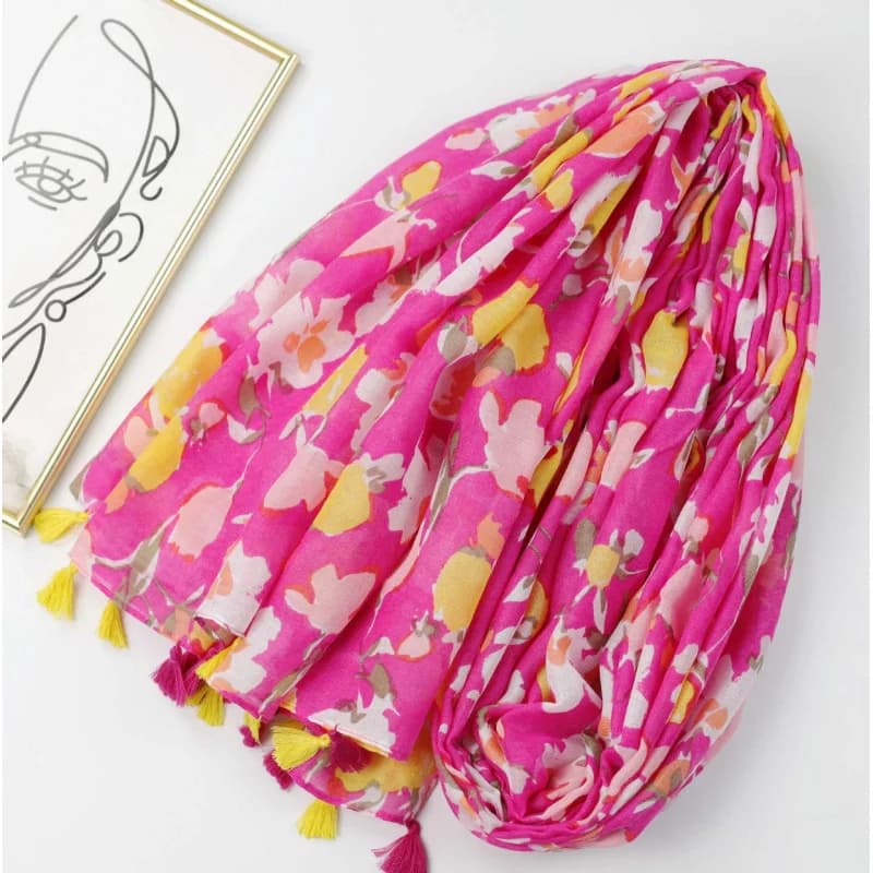 Long Silk Bali Silk Scarf With Three Color Thought Printing For Live Stream For Sale in Factory Spring S