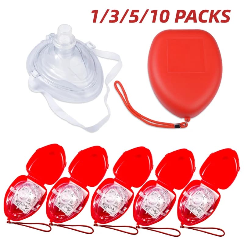 Maschera respiratoria RCP di primo soccorso 1/3/5/10 confezioni Maschera RCP professionale con valvola unidirezionale per uso adulto, neonato, casa e campeggio all'aperto