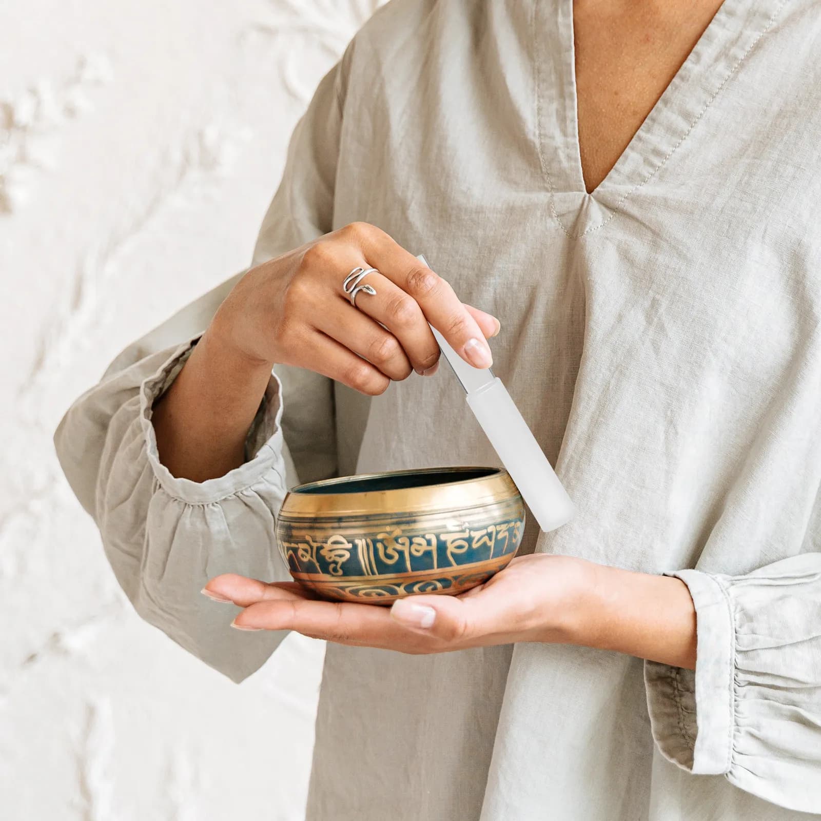Acrylic Bowl Mallet Smooth Comfortable Grip Lightweight Design Singing Bowl Stick for Meditation Yoga Sound Healing Spiritual