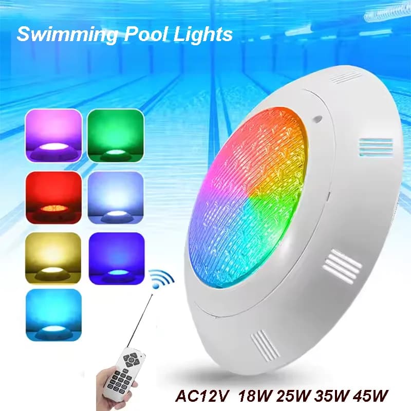Luci per piscina a LED RGB AC12V 12W 18W 25W 35W 45W Lampada impermeabile IP68 con telecomando per feste in piscina