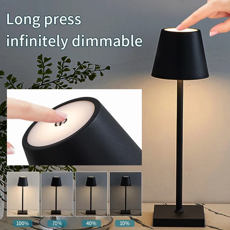 Lampada da Tavolo LED Ricaricabile con Interruttore Touch, 3 Livelli di Luminosità, Illuminazione Decorativa Creativa per Bar, Club e Cene