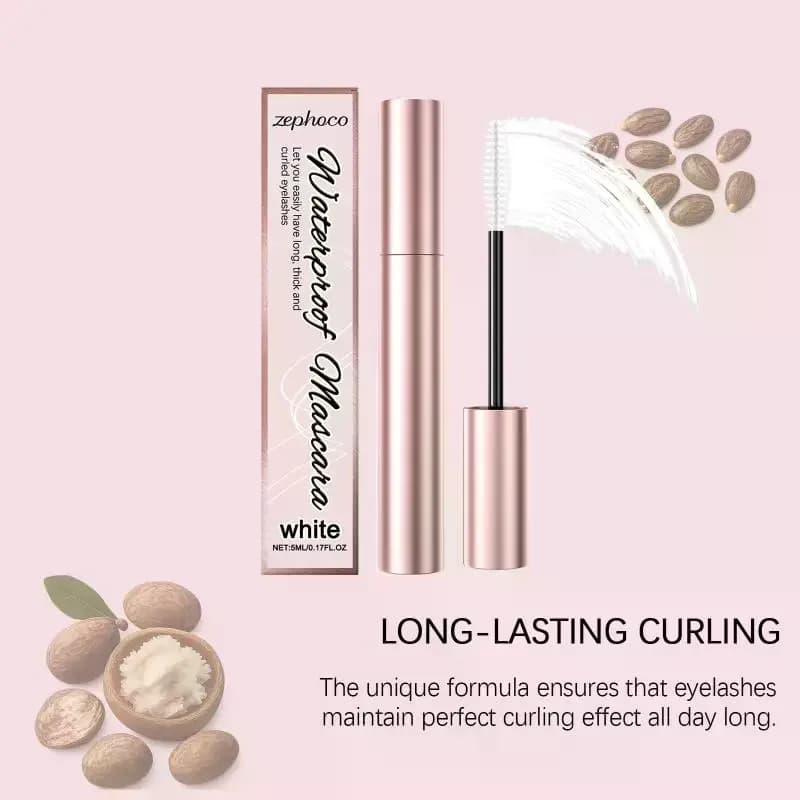 White Volumizing Mascara Long-Term Anti-Swage Natural for Large Eyes, Brown Eyes, Cosmetic Instruments 5ml