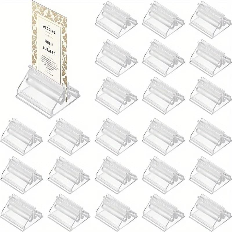 12pcs, Clear Plastic Game Card Holders - Perfect for Board Games, Business Cards, Price Tags, Labels, Menus, and Party Favors