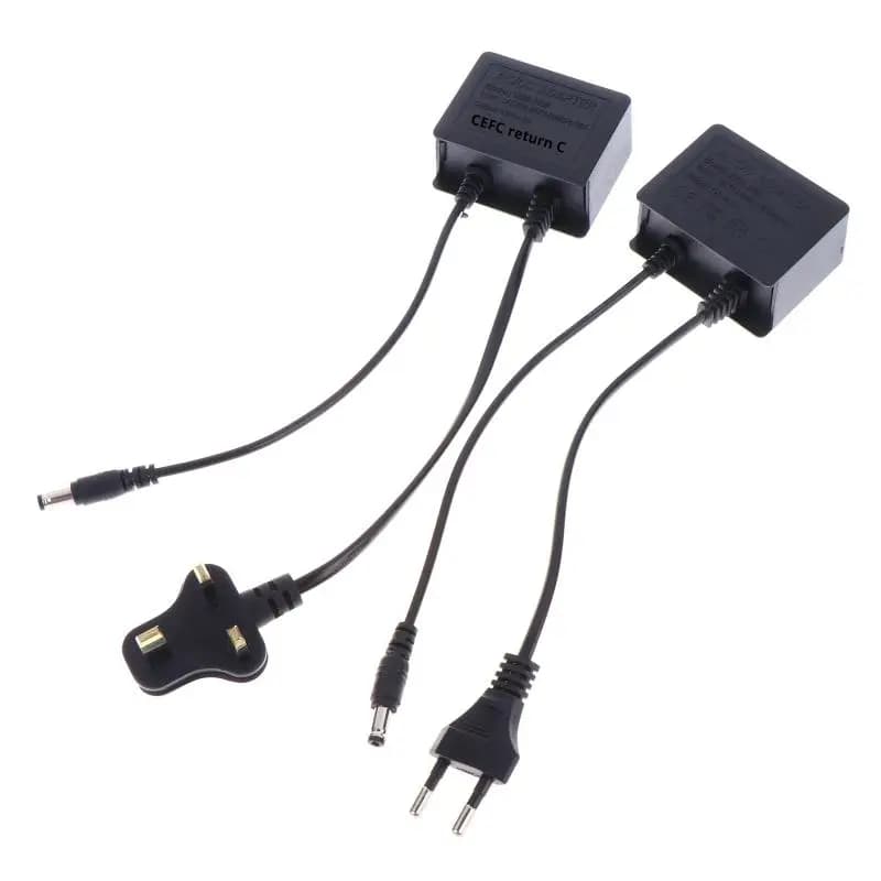 Adattatore di alimentazione DC12V 2A con spina EU/US/AU/UK, impermeabile per esterni, per telecamere di sicurezza CCTV, caricabatterie NVR DVR Router.