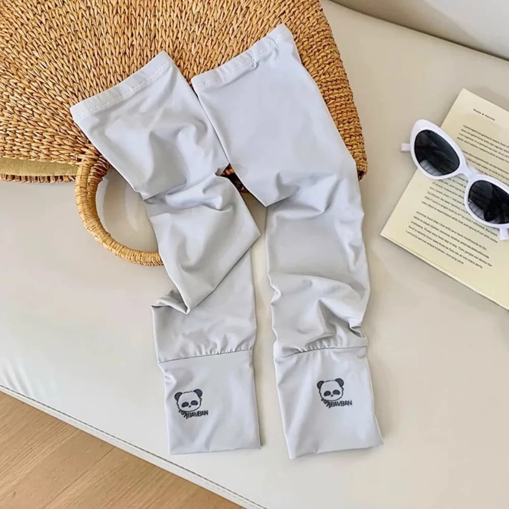 Nice long stretch ice silk sleeves Slim ice sleeves Anti-UV sun protection arm cover UV insulation Cycling gloves Guide