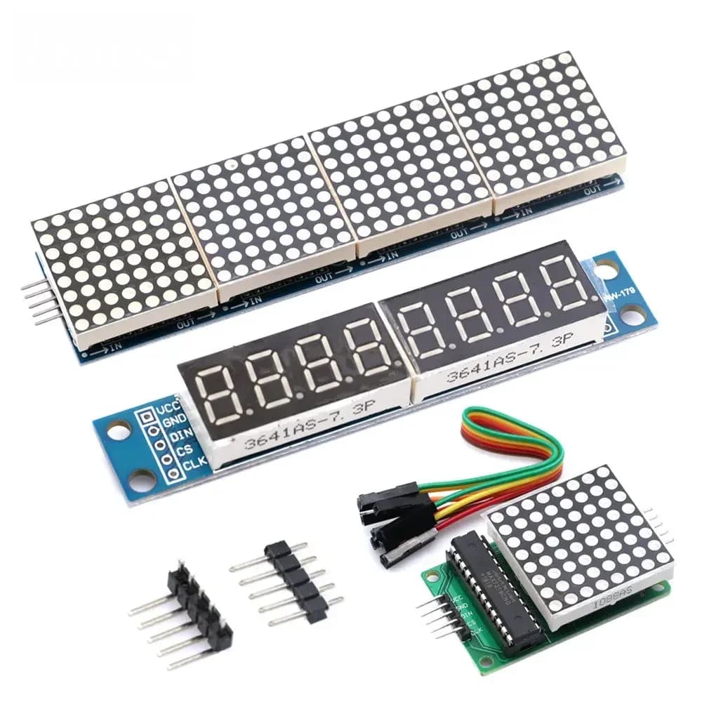 MAX7219 Red/blue/green LED Microcontroller Display 4 in 1 with 5P 5V line point matrix module for Arduino 7219 KIT DIY