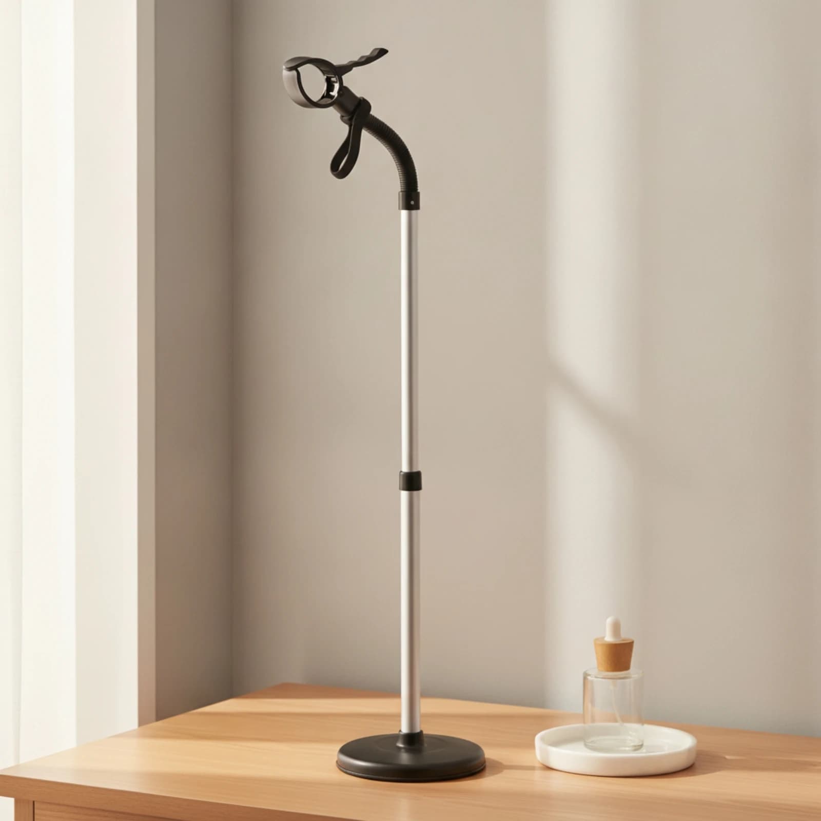 Hair Dryer Stand with Weighted Base Freestanding Hair Dryer Stand with Rotating Head No-Drill Stable for Pets, Home Styling