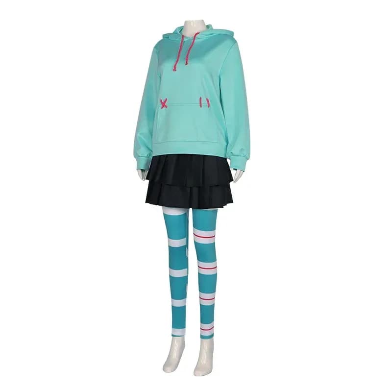 CosplayAnime Vanellope Von Schweetz Costume Cosplay Felpe Gonna Parrucca Uniforme Vestito Ragazza Donna Halloween Performance Abbigliamento hh: