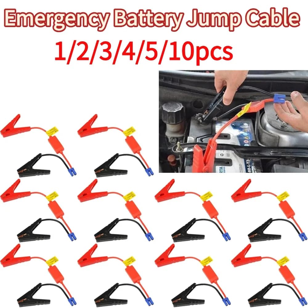 Cavi di Emergenza per Batteria con Connettore EC5, Dispositivo di Avviamento 12V, Clip a Coccodrillo, Accessori Auto