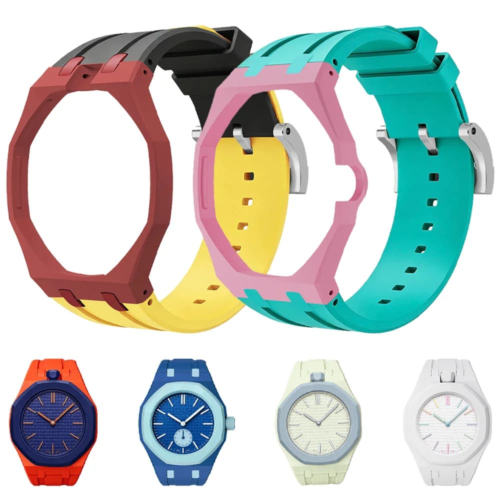 Bioceramic Case+Silicone Strap For Swatch x AP Royal Pop Pocket Watch 2 in 1 High Quality Belt Modification Kit Sports Watchband