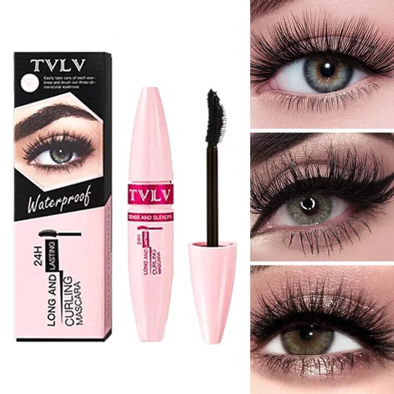 Mascara 4D super duraturo Mascara impermeabile Fibra liquida Occhio Nero Pennello a spirale da 360 gradi Mascara Estensione Trucco