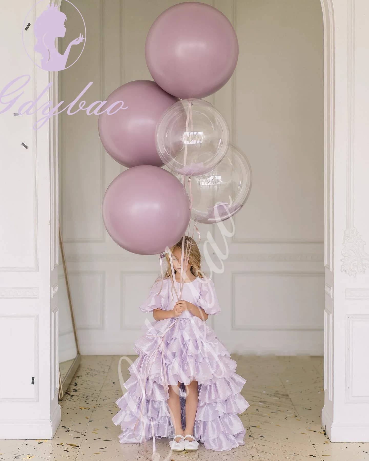 Abito da ragazza di fiori Lalic per matrimonio a strati gonfi a maniche corte da principessa per bambini, festa di compleanno, abiti da ballo per prima comunione personalizzati