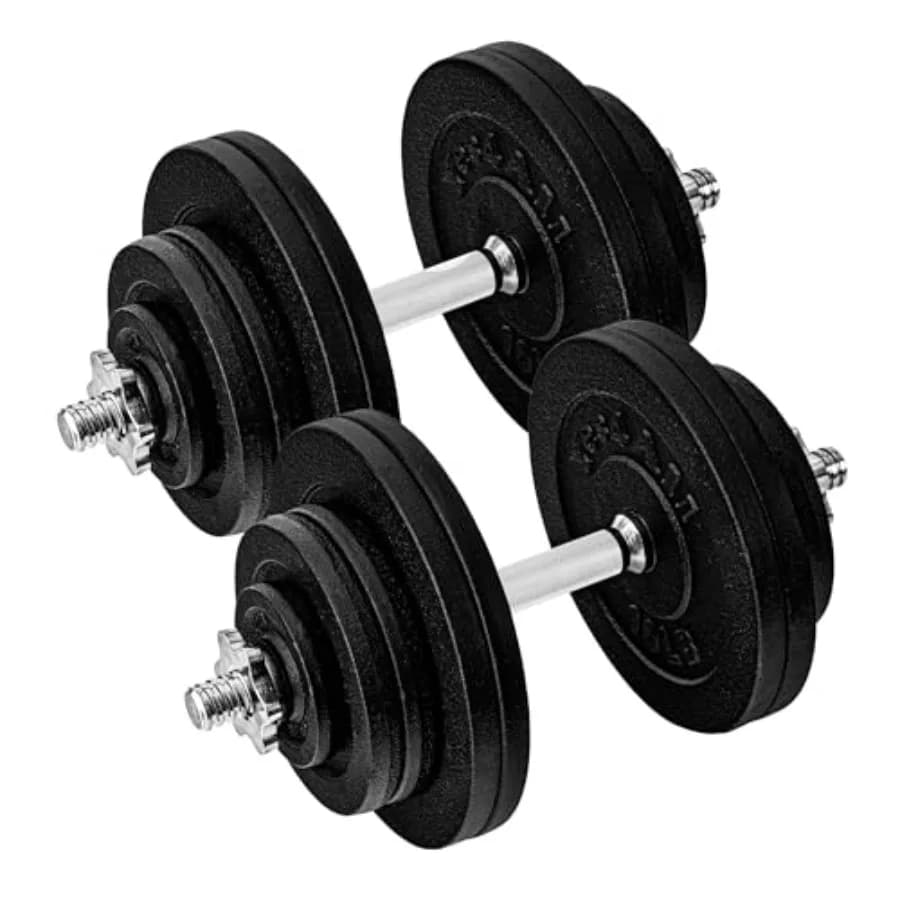 Set di Manubri Regolabili Stile Classico con Piastre Pesi e Connettori Star Lock da 40 a 200 libbre