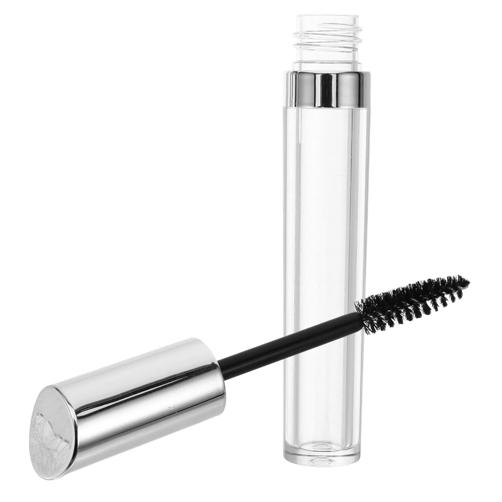 Tubo per Mascara Trasparente, Forma Rotonda Elegante, Portatile e Ricaricabile, Contenitore Vuoto per Crema per Ciglia