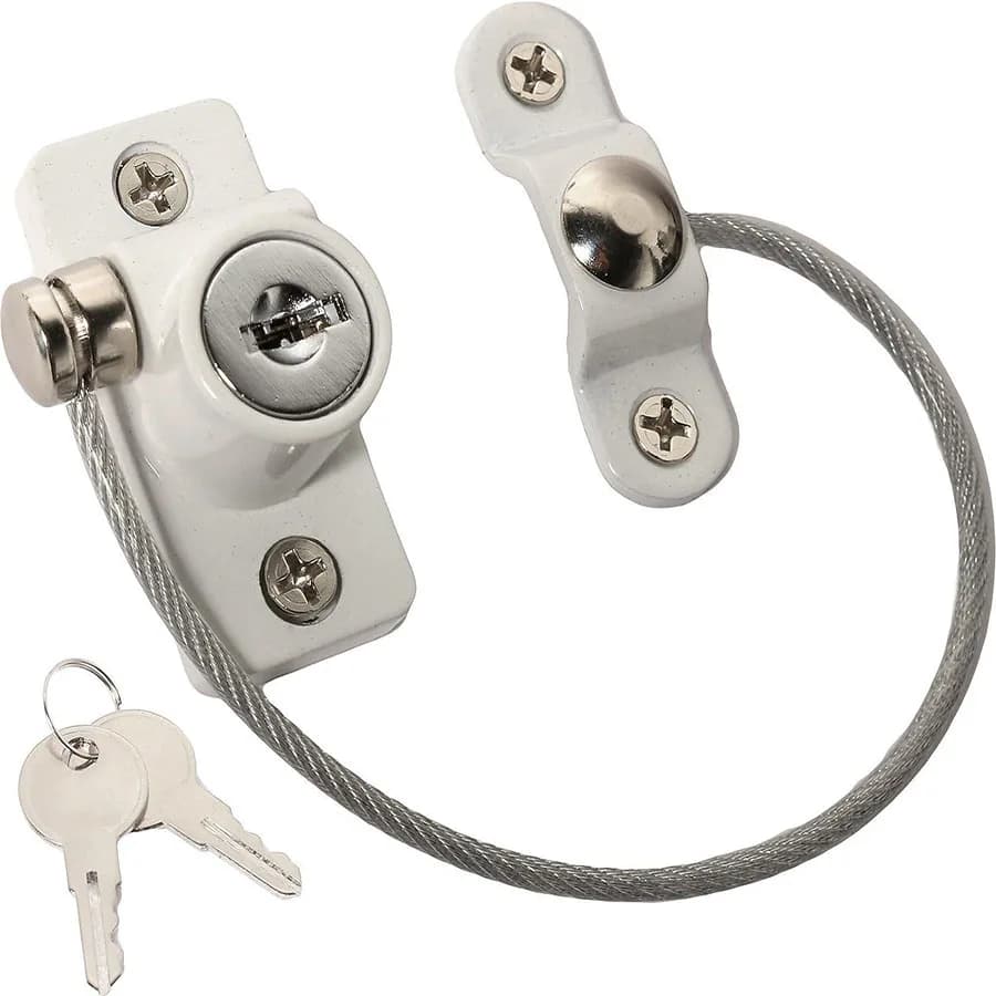 Set di Limitatori per Finestre e Porte, Ventilatore con Cavo, Kit di Sicurezza per Bambini con Catena in Acciaio Inossidabile
